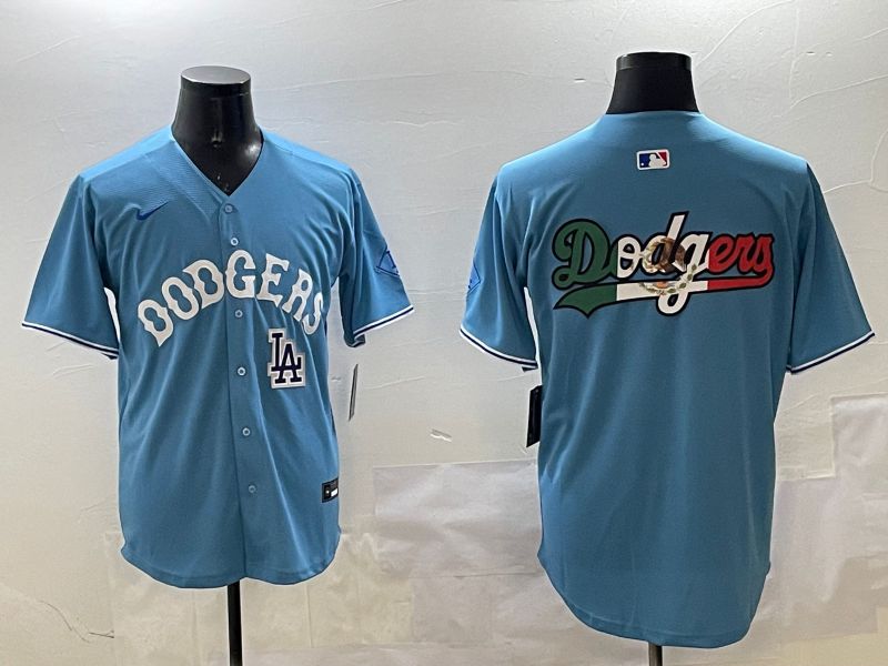 Men Los Angeles Dodgers Blank Light Blue Throwback Game 2025 Nike MLB Jersey style 8->los angeles dodgers->MLB Jersey